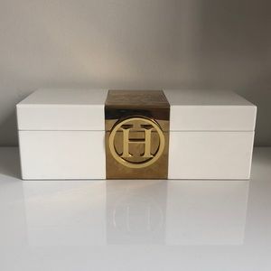 CWonder White Lacquer “H” Jewelry Box